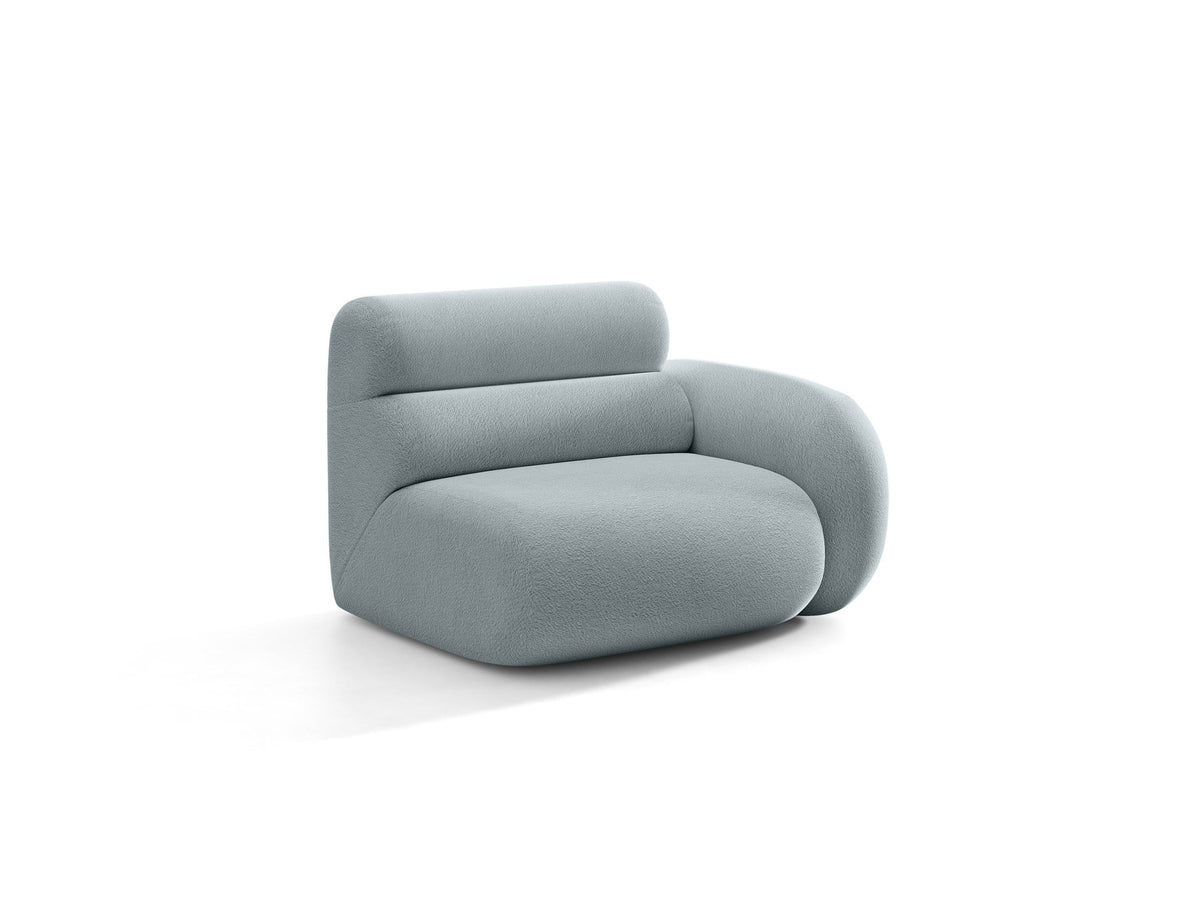 Modulares Sofa Neo von Micadoni in dunklem Olivgrün mit Baloo-Stoffbezug, hoher Rückenlehne und schwarzen Kunststoffbeinen.