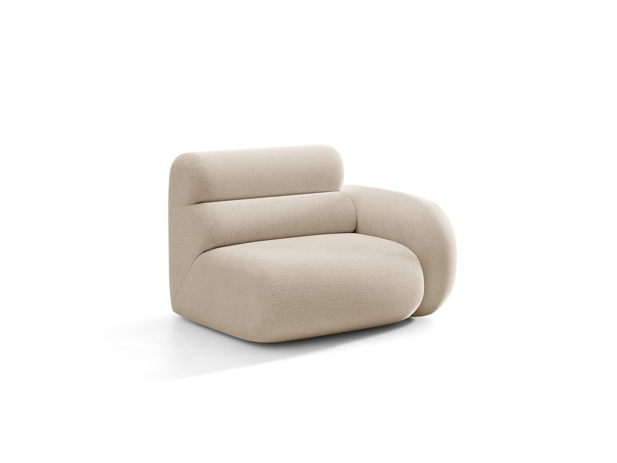 Modulares Sofa Neo von Micadoni in dunklem Olivgrün mit Baloo-Stoffbezug, hoher Rückenlehne und schwarzen Kunststoffbeinen.