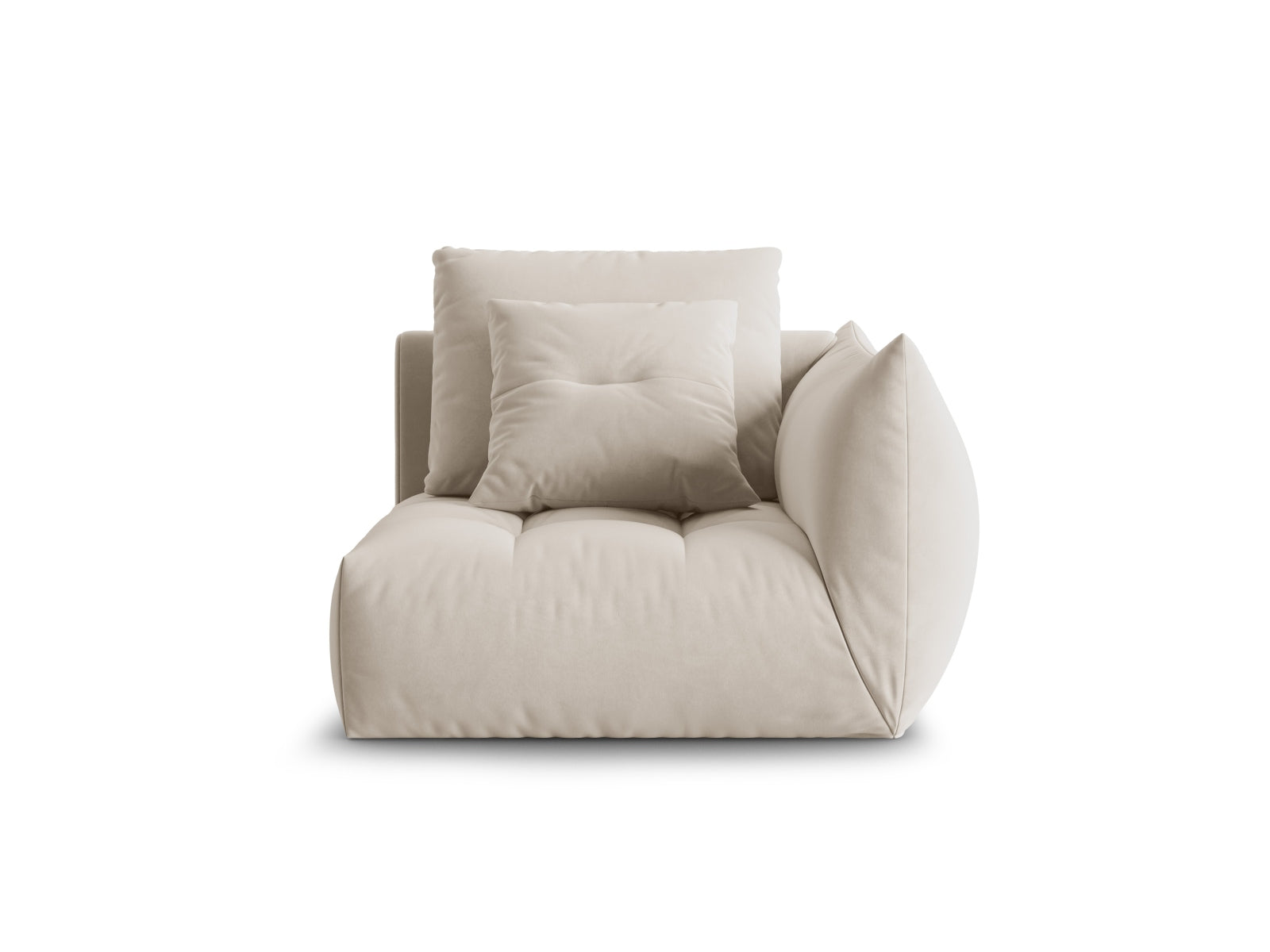 Bloom Velour Modul rechts 1 Sitzer in Ecru präsentiert im Onlineshop von KAQTU Design AG. Modulares Sofa ist von Micadoni