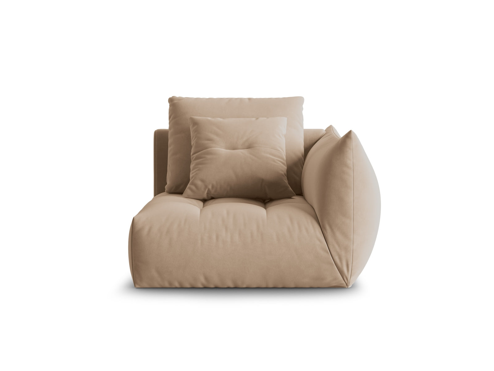 Bloom Velour Modul rechts 1 Sitzer in Sand präsentiert im Onlineshop von KAQTU Design AG. Modulares Sofa ist von Micadoni