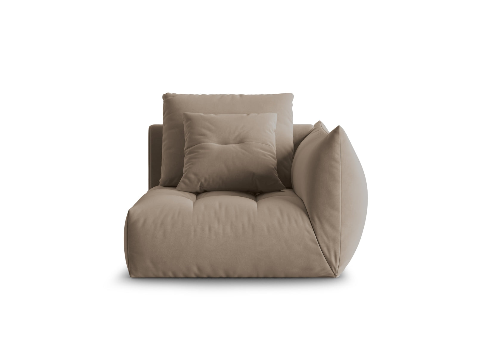 Bloom Velour Modul rechts 1 Sitzer in Light Brown präsentiert im Onlineshop von KAQTU Design AG. Modulares Sofa ist von Micadoni