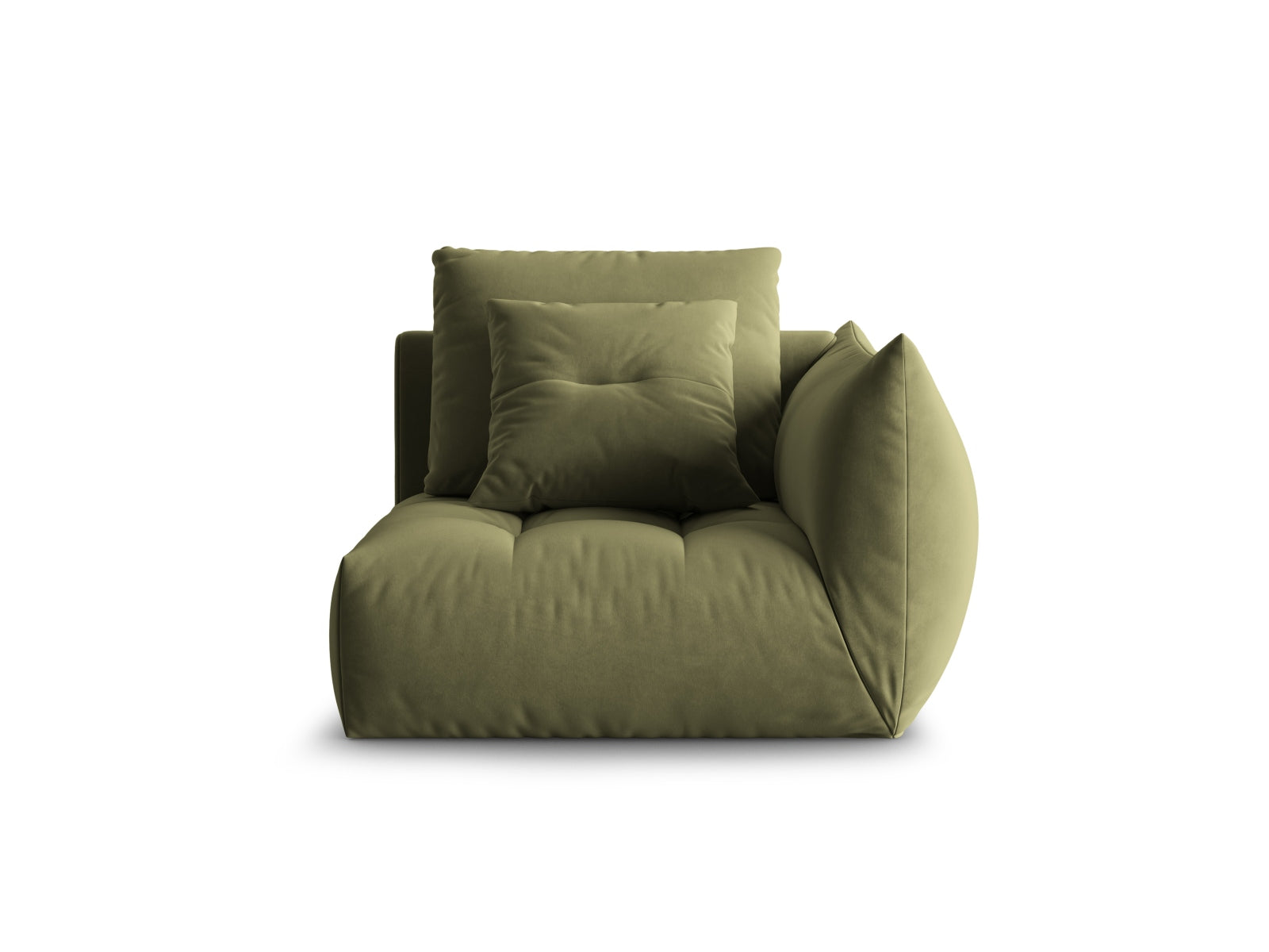 Bloom Velour Modul rechts 1 Sitzer in Light Green präsentiert im Onlineshop von KAQTU Design AG. Modulares Sofa ist von Micadoni