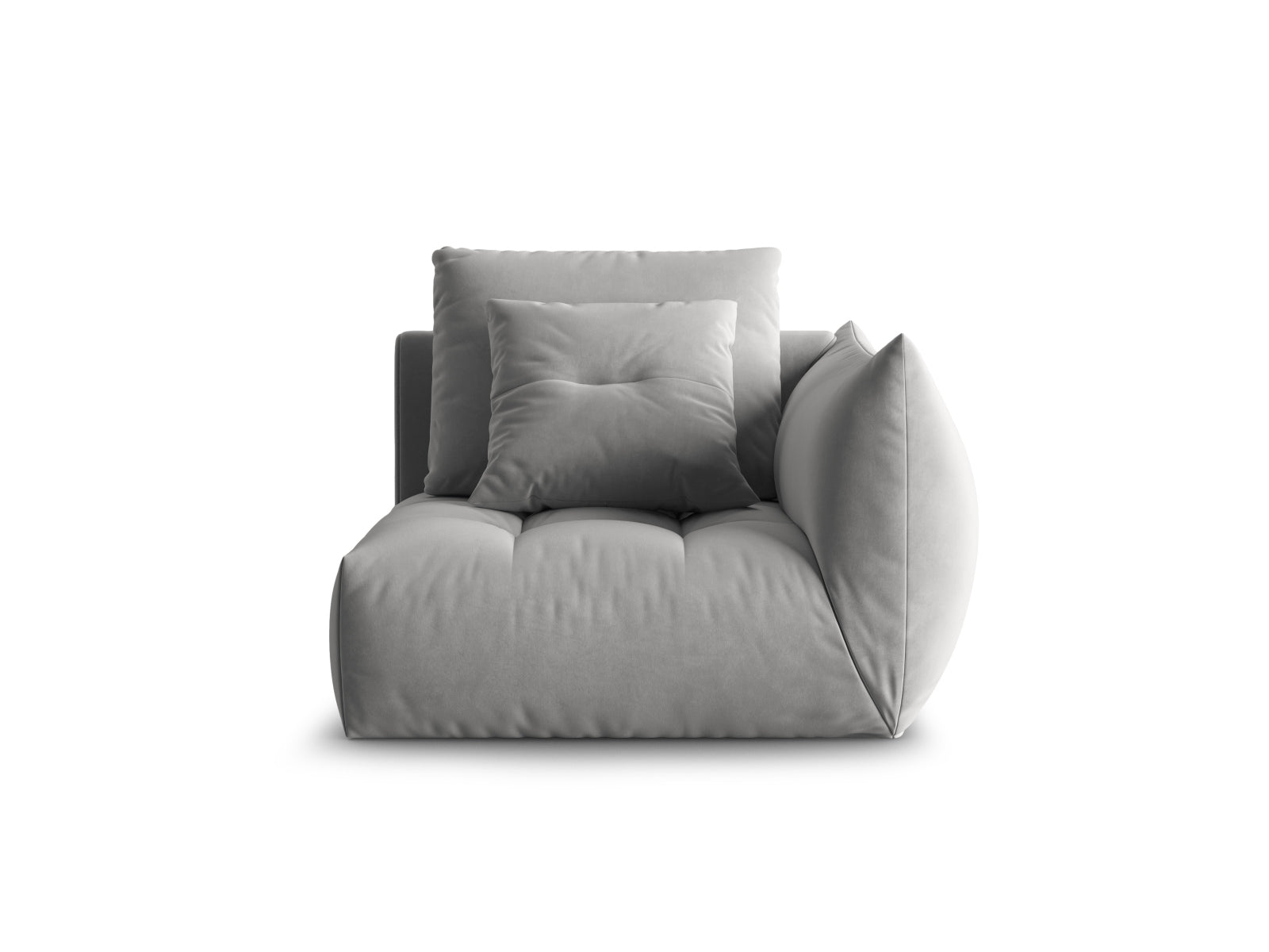 Bloom Velour Modul rechts 1 Sitzer in Grey präsentiert im Onlineshop von KAQTU Design AG. Modulares Sofa ist von Micadoni