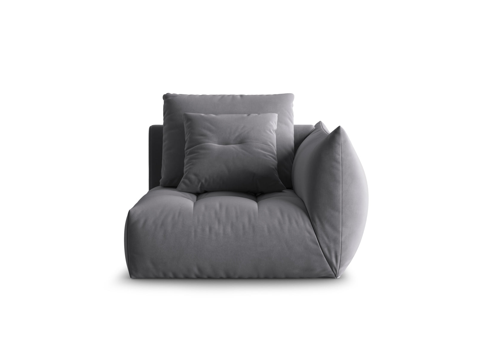 Bloom Velour Modul rechts 1 Sitzer in Dark Grey präsentiert im Onlineshop von KAQTU Design AG. Modulares Sofa ist von Micadoni