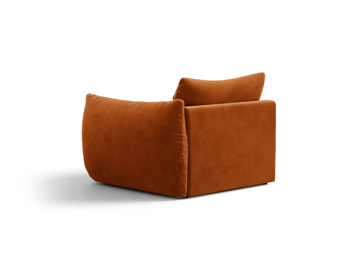 Modulares Sofa Bloom Modul von Micadoni in Leichtes Beige mit Casino-Stoffbezug aus Velours und schwarzen Kunststoffbeinen.