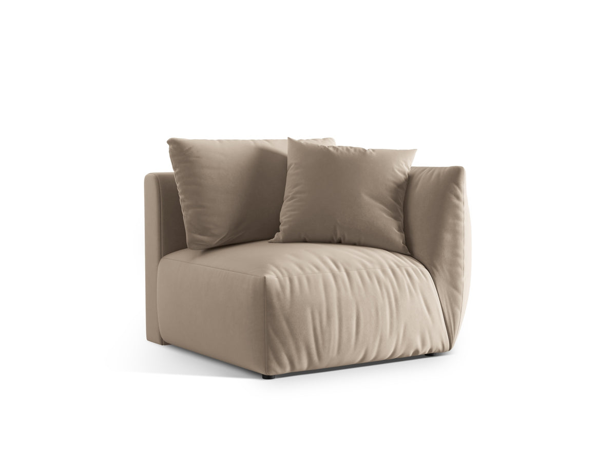 Chris Velour Modul rechts 1 Sitzer in Ecru-Casino präsentiert im Onlineshop von KAQTU Design AG. Modulares Sofa ist von Micadoni