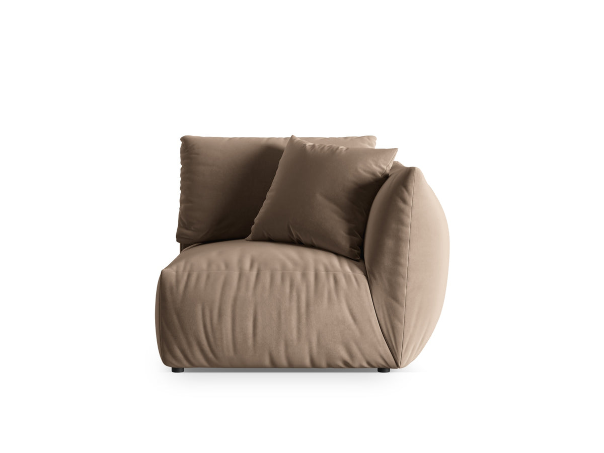 Chris Velour Modul rechts 1 Sitzer in Light Brown-Casino präsentiert im Onlineshop von KAQTU Design AG. Modulares Sofa ist von Micadoni