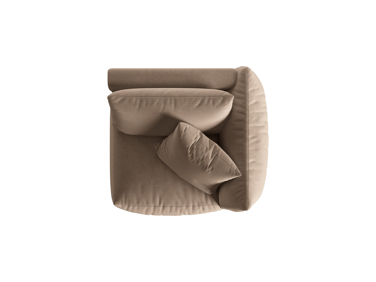 Chris Velour Modul rechts 1 Sitzer in Light Brown-Casino präsentiert im Onlineshop von KAQTU Design AG. Modulares Sofa ist von Micadoni