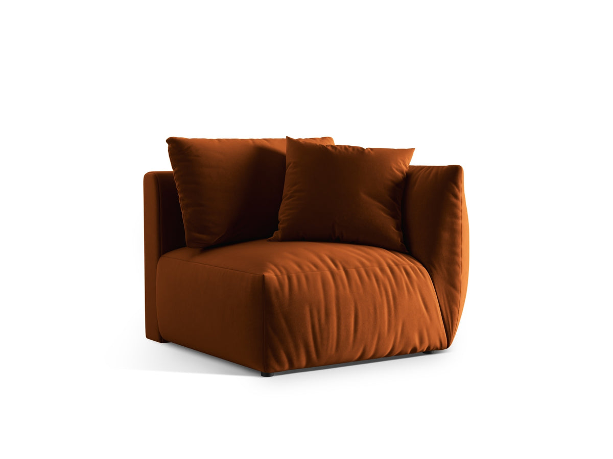 Chris Velour Modul rechts 1 Sitzer in Terracotta-Casino präsentiert im Onlineshop von KAQTU Design AG. Modulares Sofa ist von Micadoni