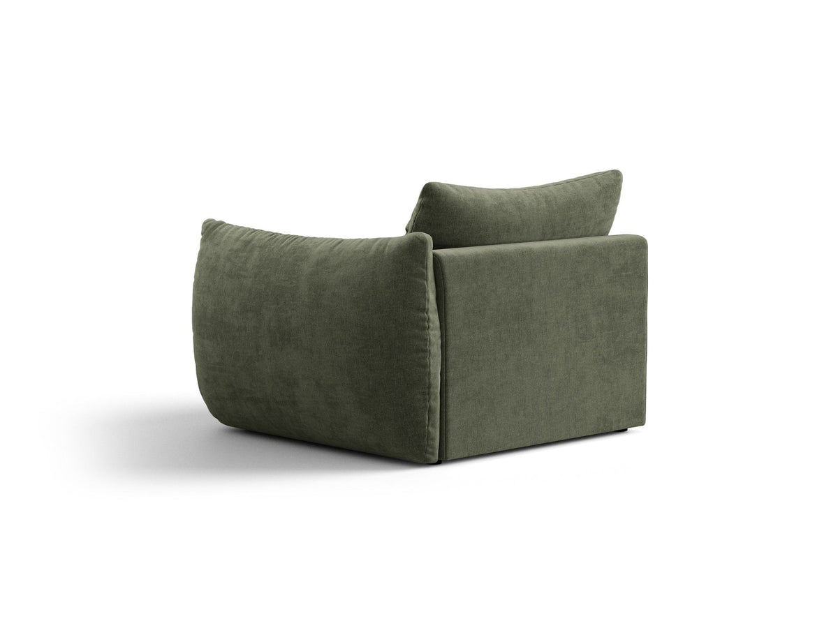 Modulares Sofa Bloom Modul von Micadoni in Leichtes Beige mit Casino-Stoffbezug aus Velours und schwarzen Kunststoffbeinen.