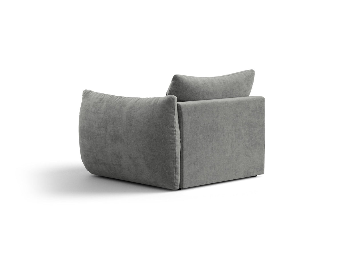 Modulares Sofa Bloom Modul von Micadoni in Leichtes Beige mit Casino-Stoffbezug aus Velours und schwarzen Kunststoffbeinen.