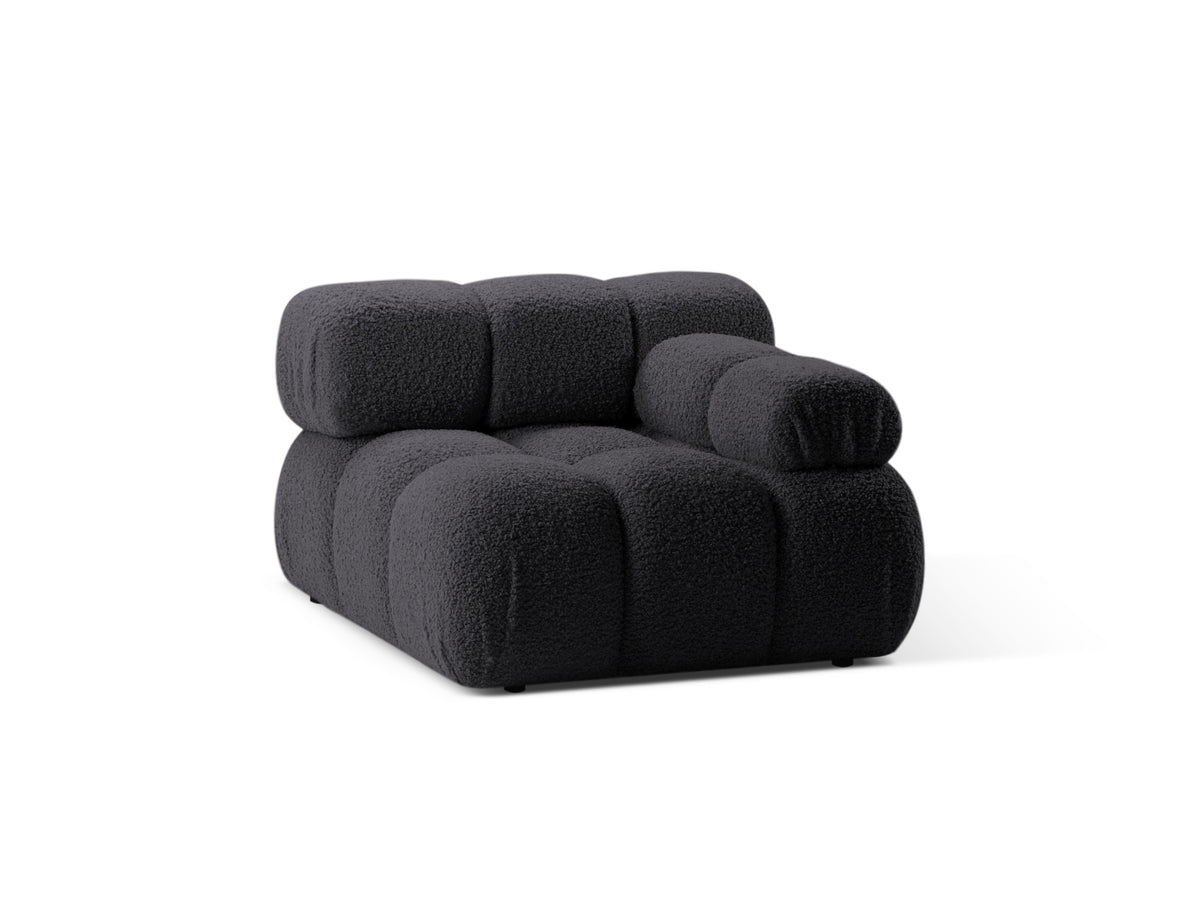 Bellis Boucle Modul rechts 1 Sitzer in Graphite-Rolf präsentiert im Onlineshop von KAQTU Design AG. Modulares Sofa ist von Micadoni