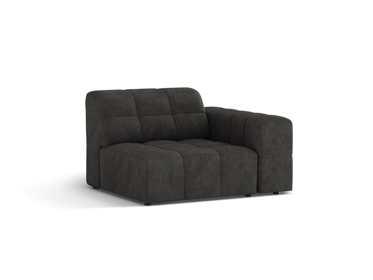 Modulares Sofa Jennifer von Micadoni in leichtem Beige mit Eden-Stoff, schwarzen Kunststoffbeinen und rechter Ausrichtung.
