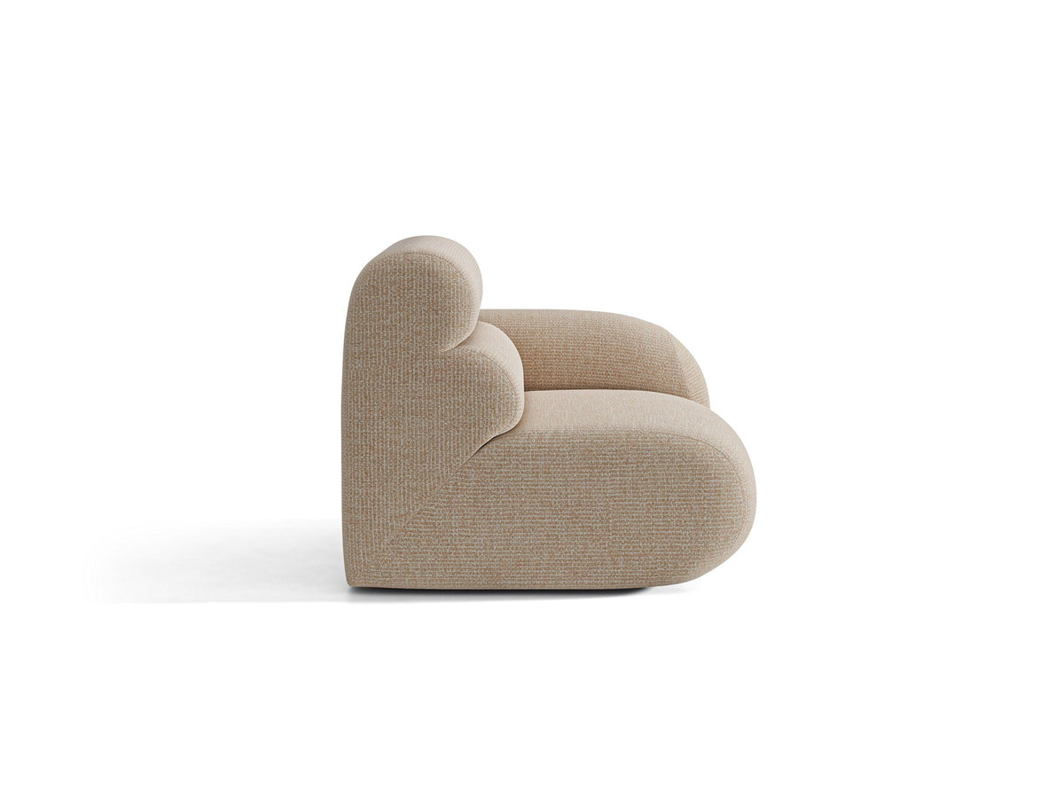 Modulares Sofa Neo von Micadoni in dunklem Olivgrün mit Baloo-Stoffbezug, hoher Rückenlehne und schwarzen Kunststoffbeinen.