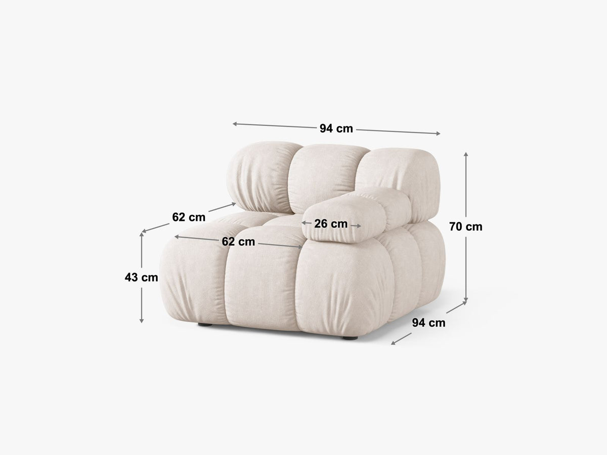 1-Sitzer Modul rechts Bellis in Deep Petrol-Venus präsentiert im Onlineshop von KAQTU Design AG. Modulares Sofa ist von Micadoni