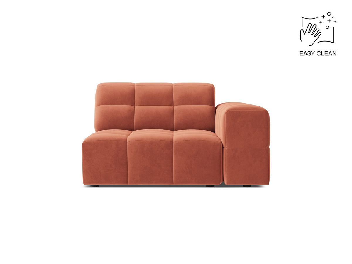 Modulares Sofa Jennifer von Micadoni in leichtem Beige mit Eden-Stoff, schwarzen Kunststoffbeinen und rechter Ausrichtung.