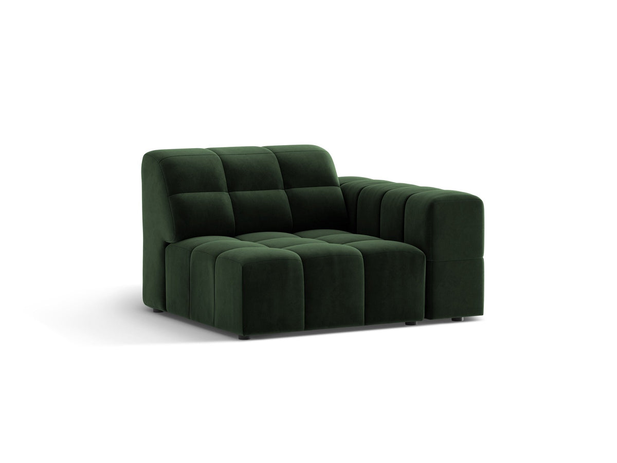 Modulares Sofa Jennifer von Micadoni in leichtem Beige mit Eden-Stoff, schwarzen Kunststoffbeinen und rechter Ausrichtung.