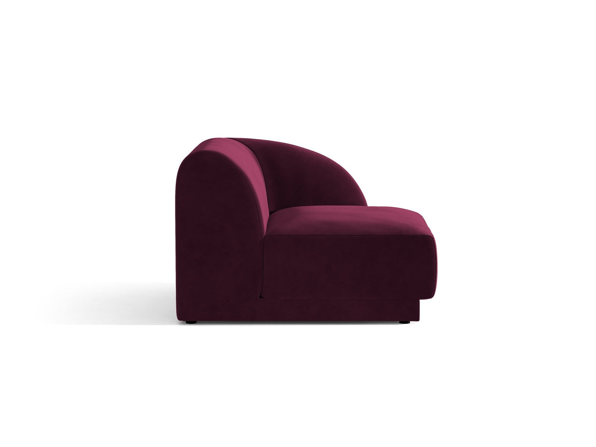 Miley Einsitzer von Micadoni: modulares Sofa-Modul in Dunkelbeige mit Stoffbezug Bluvel 30, schwarzen Kunststoffbeinen und gepolsterter Rückenlehne.