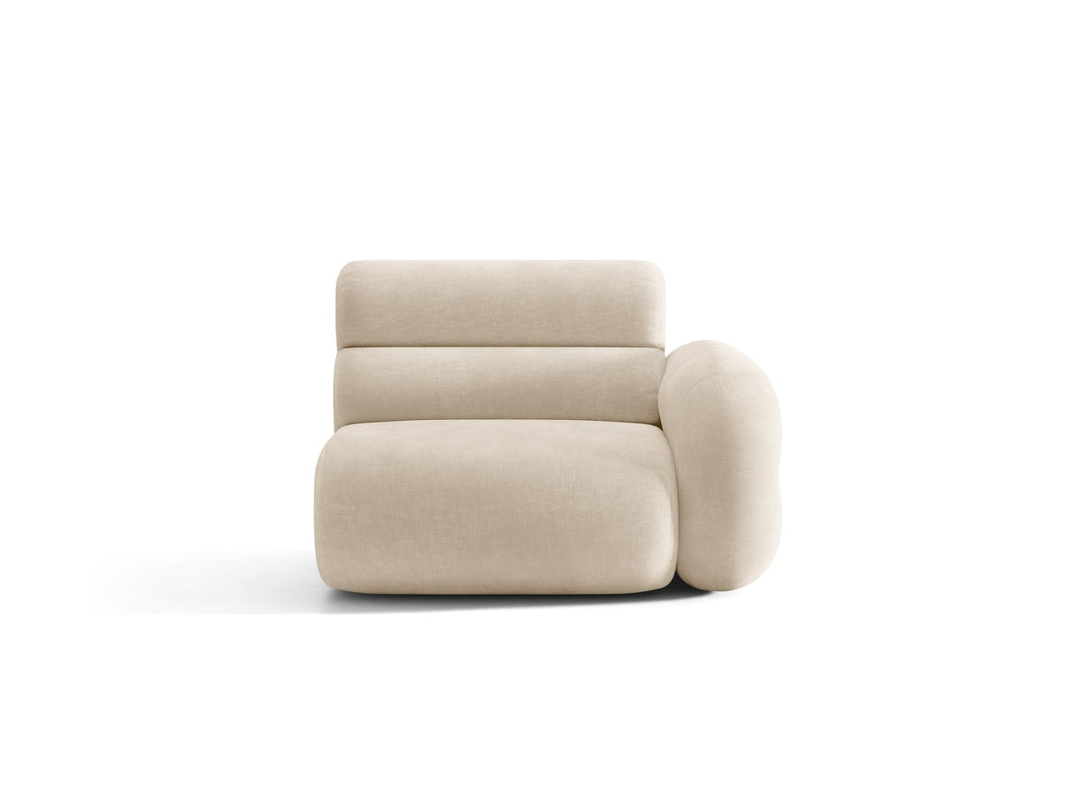 Modulares Sofa Neo von Micadoni in dunklem Olivgrün mit Baloo-Stoffbezug, hoher Rückenlehne und schwarzen Kunststoffbeinen.