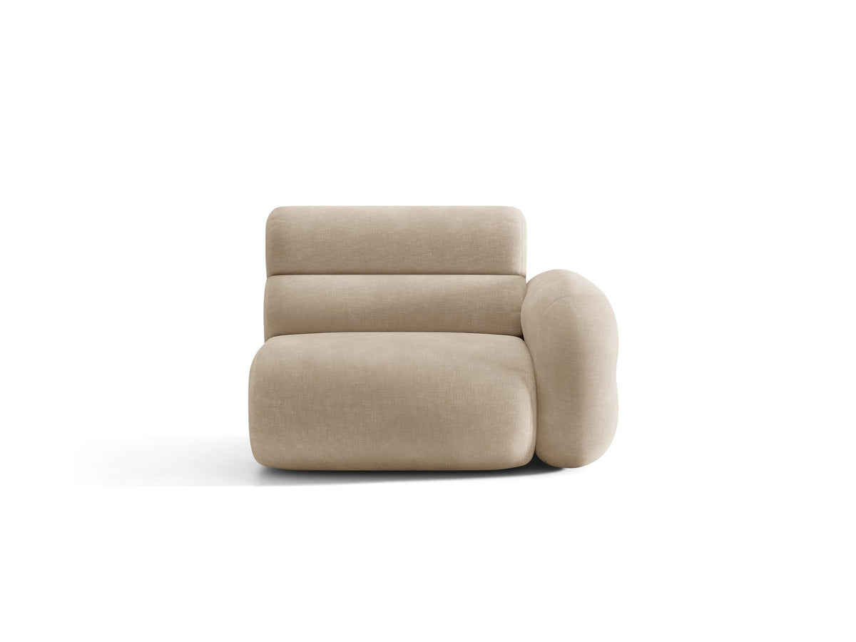 Modulares Sofa Neo von Micadoni in dunklem Olivgrün mit Baloo-Stoffbezug, hoher Rückenlehne und schwarzen Kunststoffbeinen.