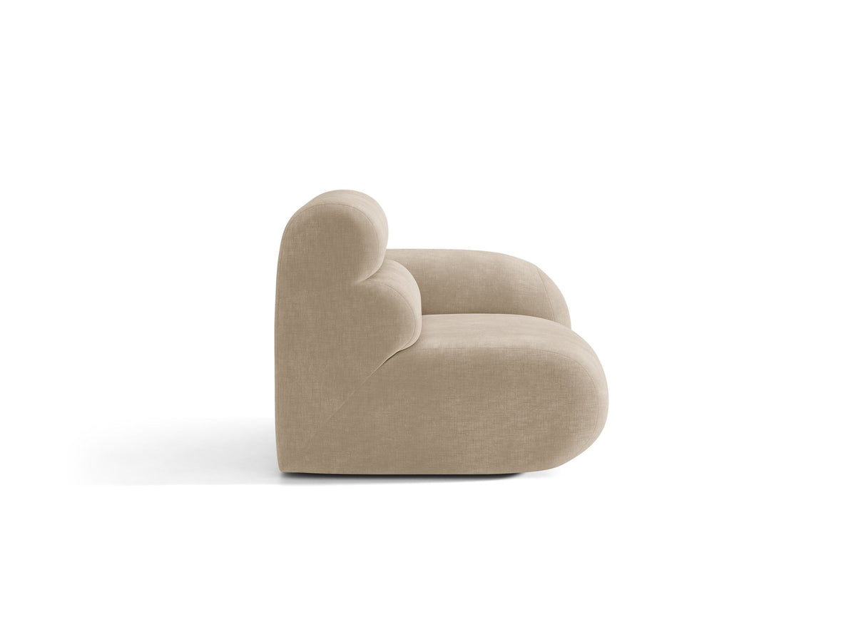 Modulares Sofa Neo von Micadoni in dunklem Olivgrün mit Baloo-Stoffbezug, hoher Rückenlehne und schwarzen Kunststoffbeinen.