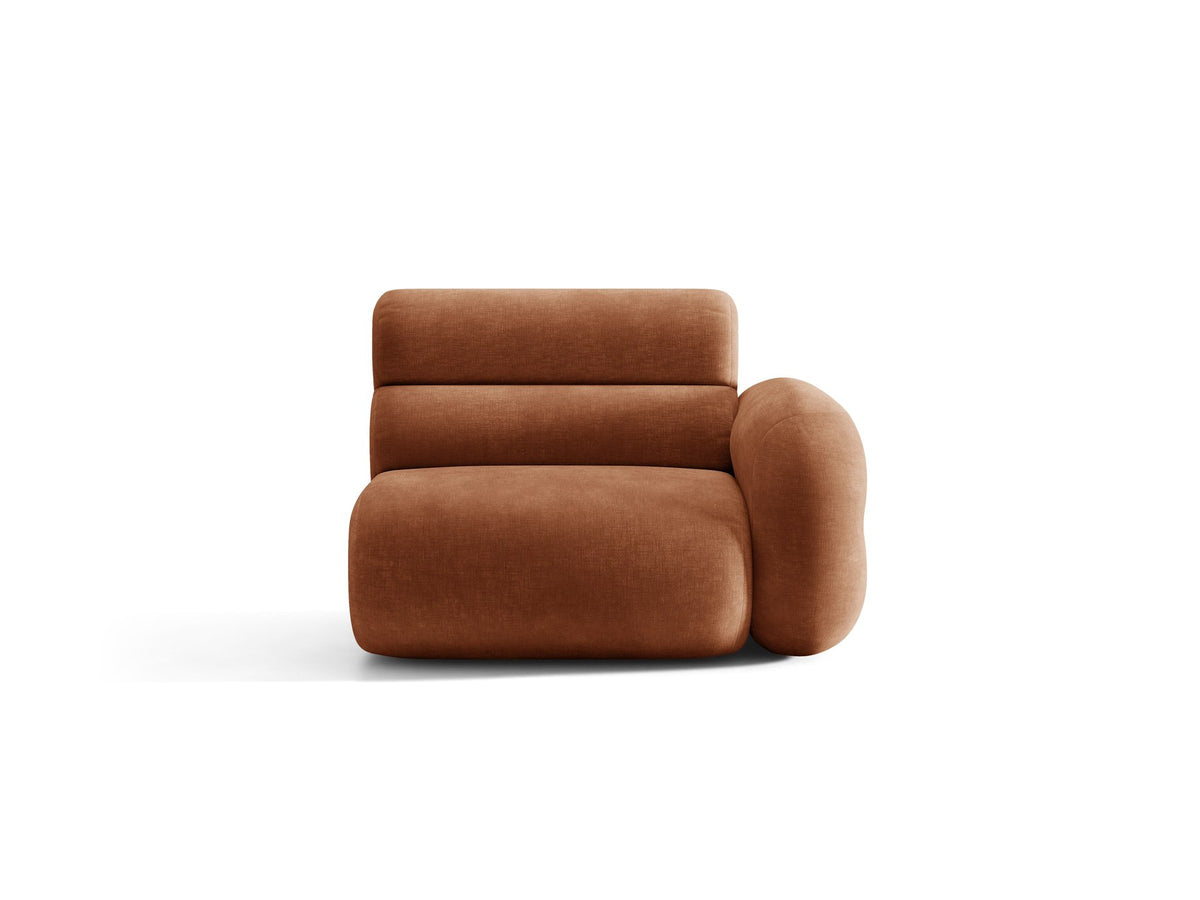 Modulares Sofa Neo von Micadoni in dunklem Olivgrün mit Baloo-Stoffbezug, hoher Rückenlehne und schwarzen Kunststoffbeinen.