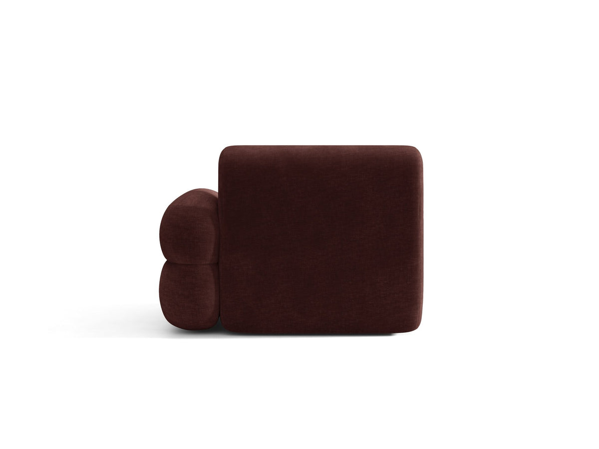 Modulares Sofa Neo von Micadoni in dunklem Olivgrün mit Baloo-Stoffbezug, hoher Rückenlehne und schwarzen Kunststoffbeinen.