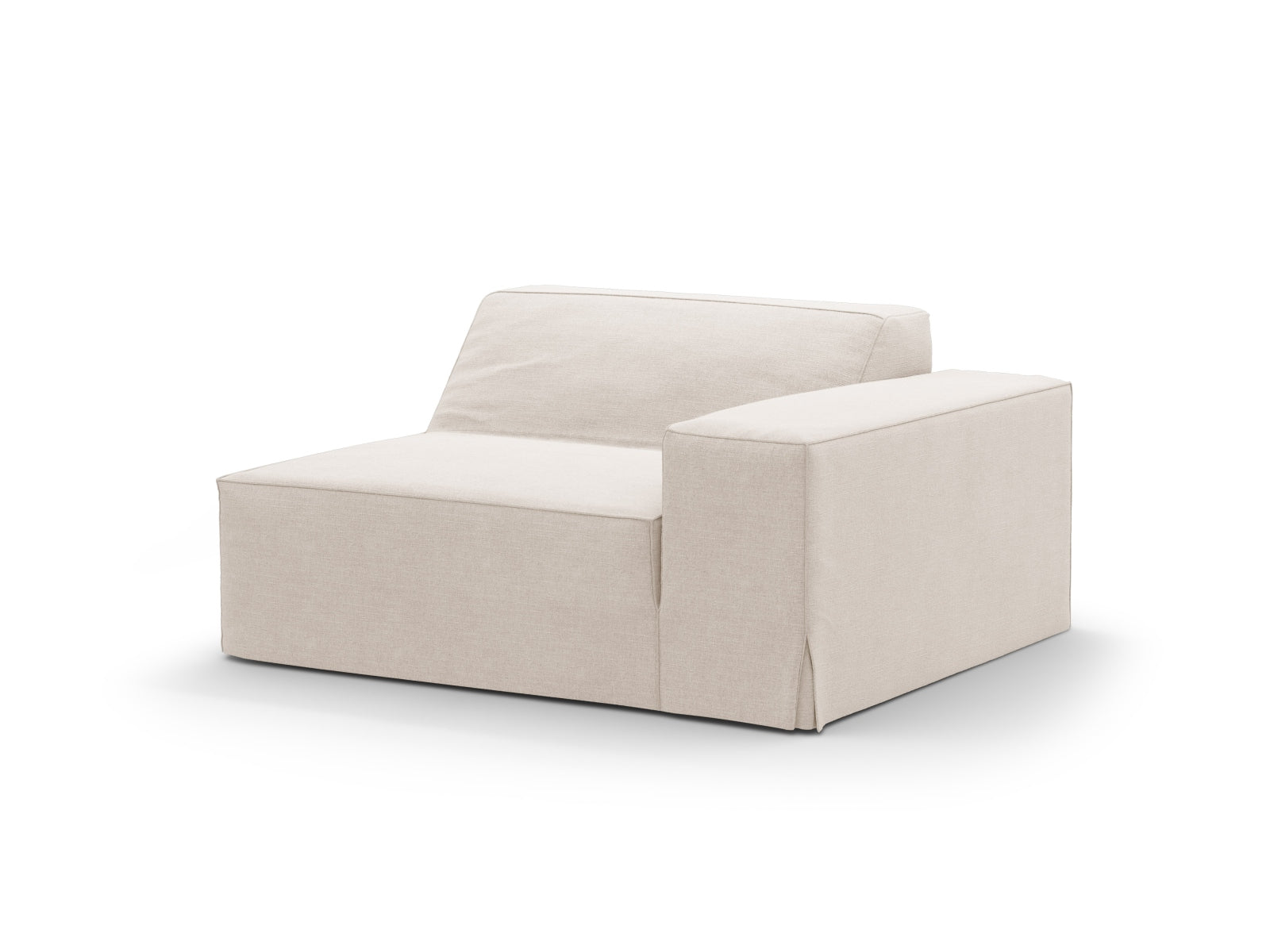 Beige 1-Sitzer Jodie Modul von Micadoni, ideal für individuelle Sofa-Arrangements, vereint stilvolle Eleganz mit hohem Sitzkomfort.