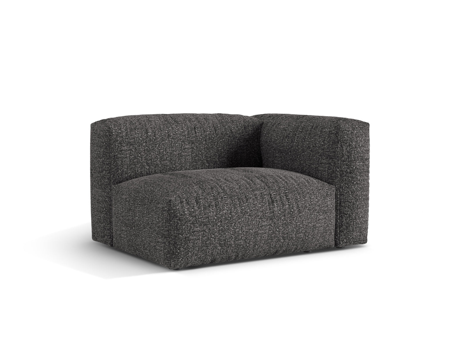 Elegantes 1-Sitzer Sofa Martina Wide rechts in Anthrazit, ideal für moderne Wohnräume. Teil der modularen Sofa-Kollektion von Micadoni.