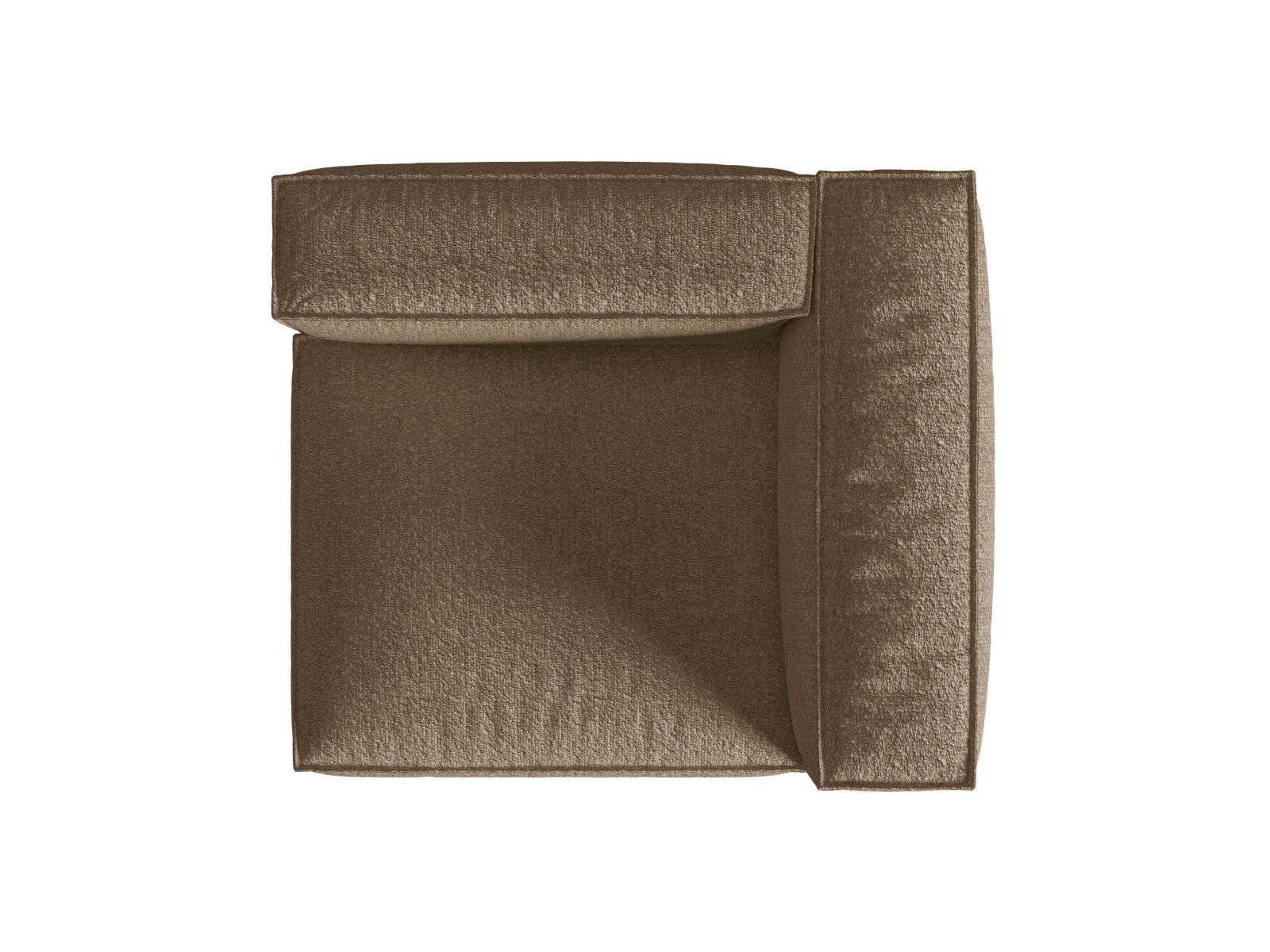 Stilvolles Nuria Boucle 1-Sitzer Sofa in warmem Cappuccino, perfekt für zeitgemäße Inneneinrichtungen und vielseitige Raumgestaltungen.