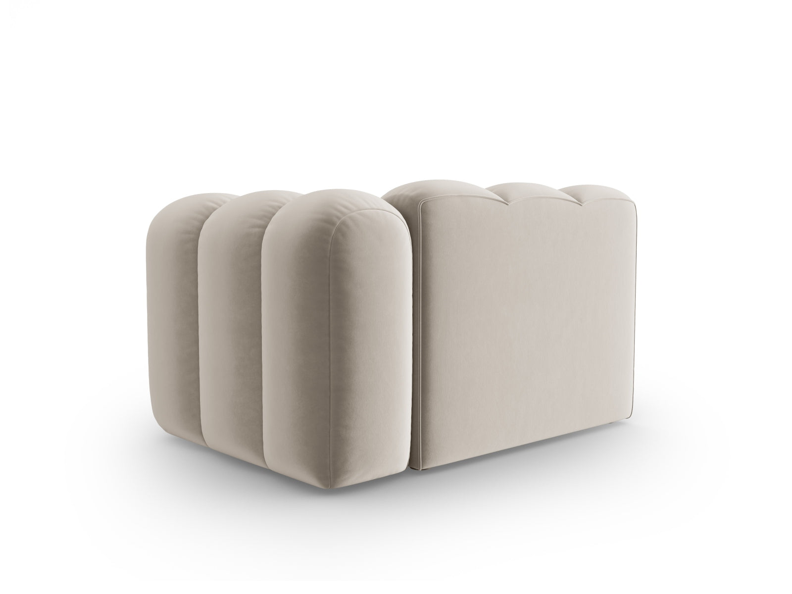 Lupine Velour Modul rechts 1 Sitzer in Beige präsentiert im Onlineshop von KAQTU Design AG. Modulares Sofa ist von Micadoni