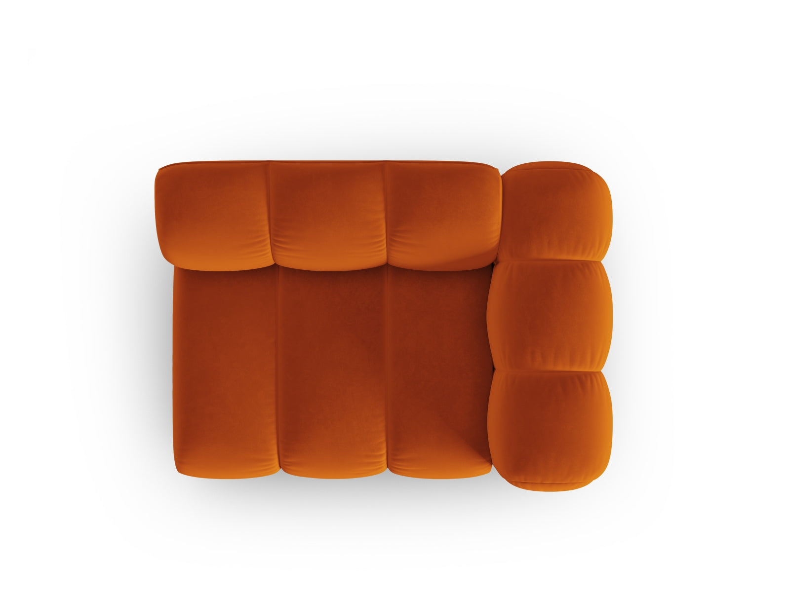 Lupine Velour Modul rechts 1 Sitzer in Terracotta präsentiert im Onlineshop von KAQTU Design AG. Modulares Sofa ist von Micadoni