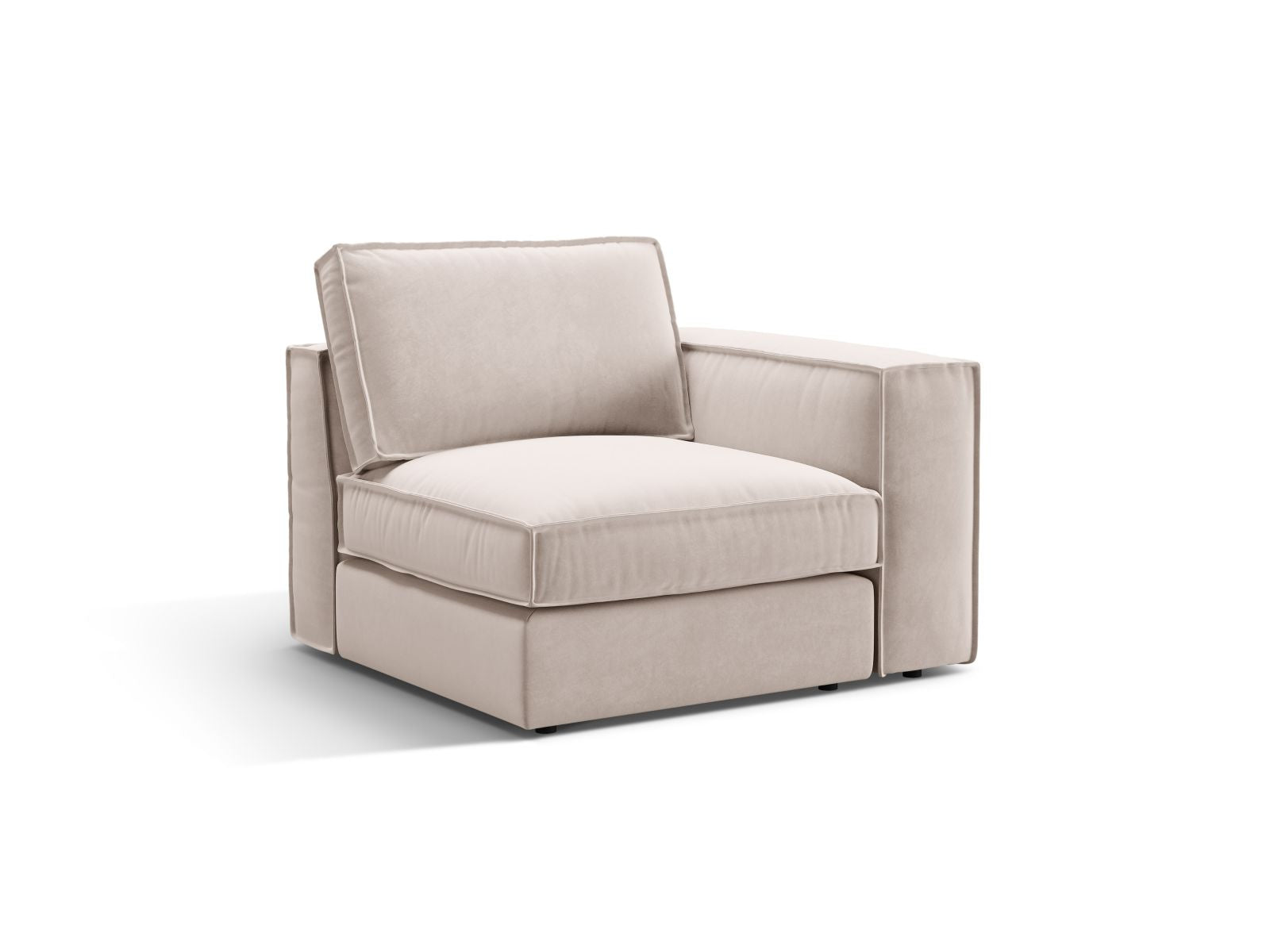 Elegantes 1-Sitzer Modul rechts Pola von Micadoni, ideal für stilvolle Wohnräume und gemütliche Entspannungszonen.