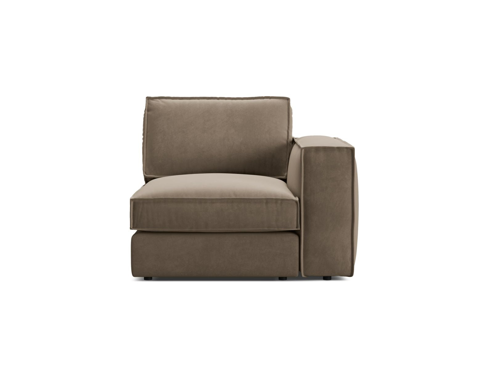 Elegantes 1-Sitzer Modul rechts Pola in Grey Brown-Salvador, ideal für stilvolle Wohnkonzepte und individuelle Einrichtungsideen.