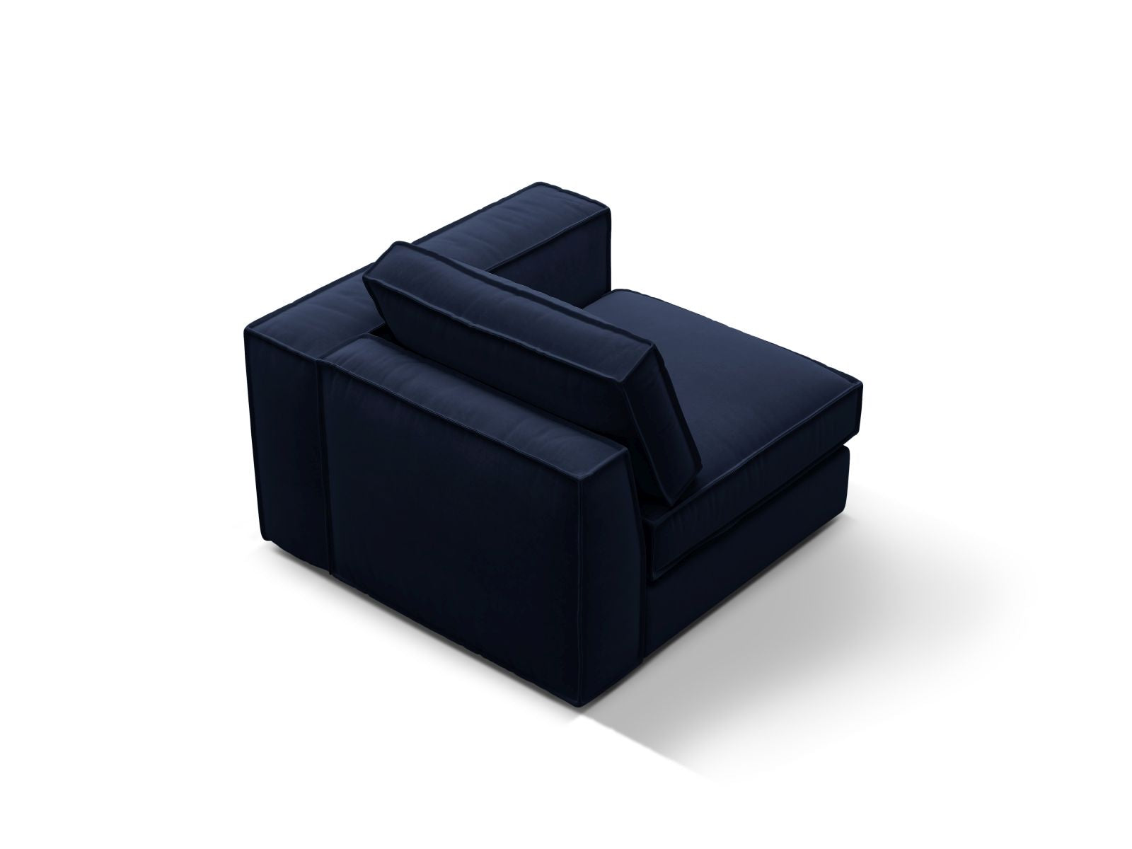 Stylisches 1-Sitzer Modul rechts Pola in Royal Blue, perfekt für kreative Sofa-Kombinationen und modernes Wohndesign.