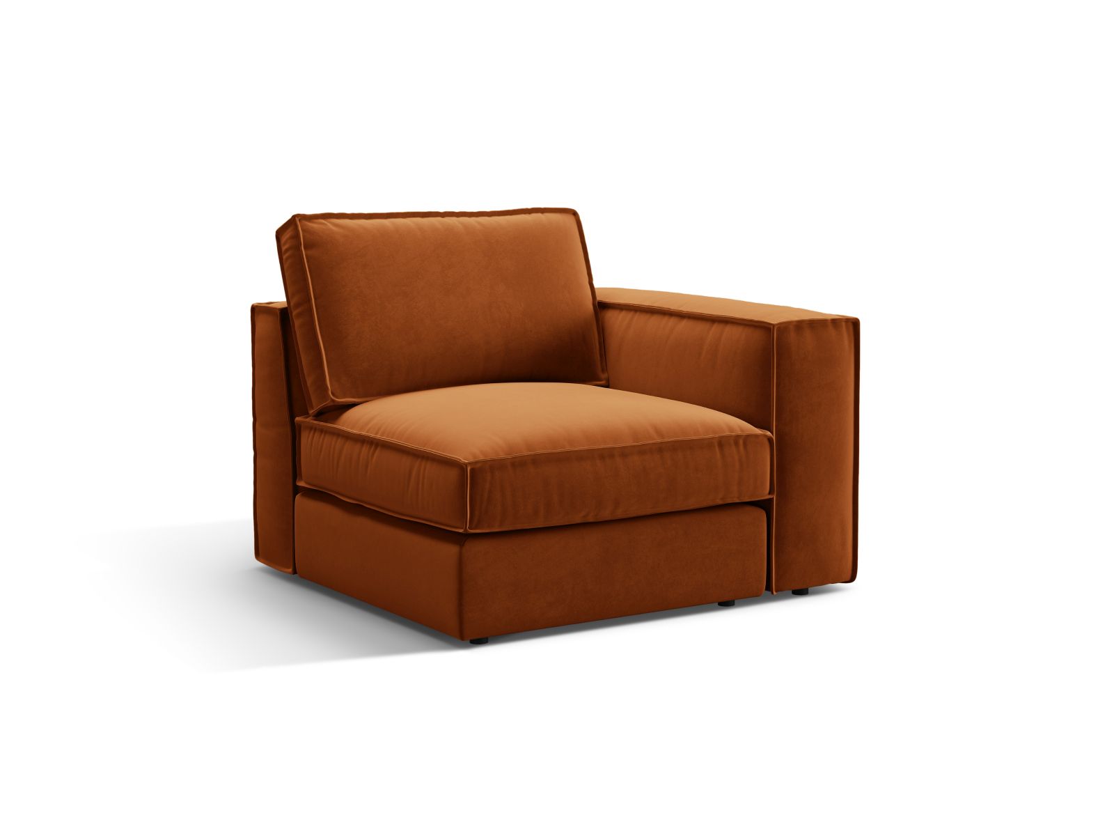 Stylisches 1-Sitzer Modul rechts Pola in ansprechendem Terracotta, perfekt für kreative und flexible Sofa-Kombinationen von Micadoni.
