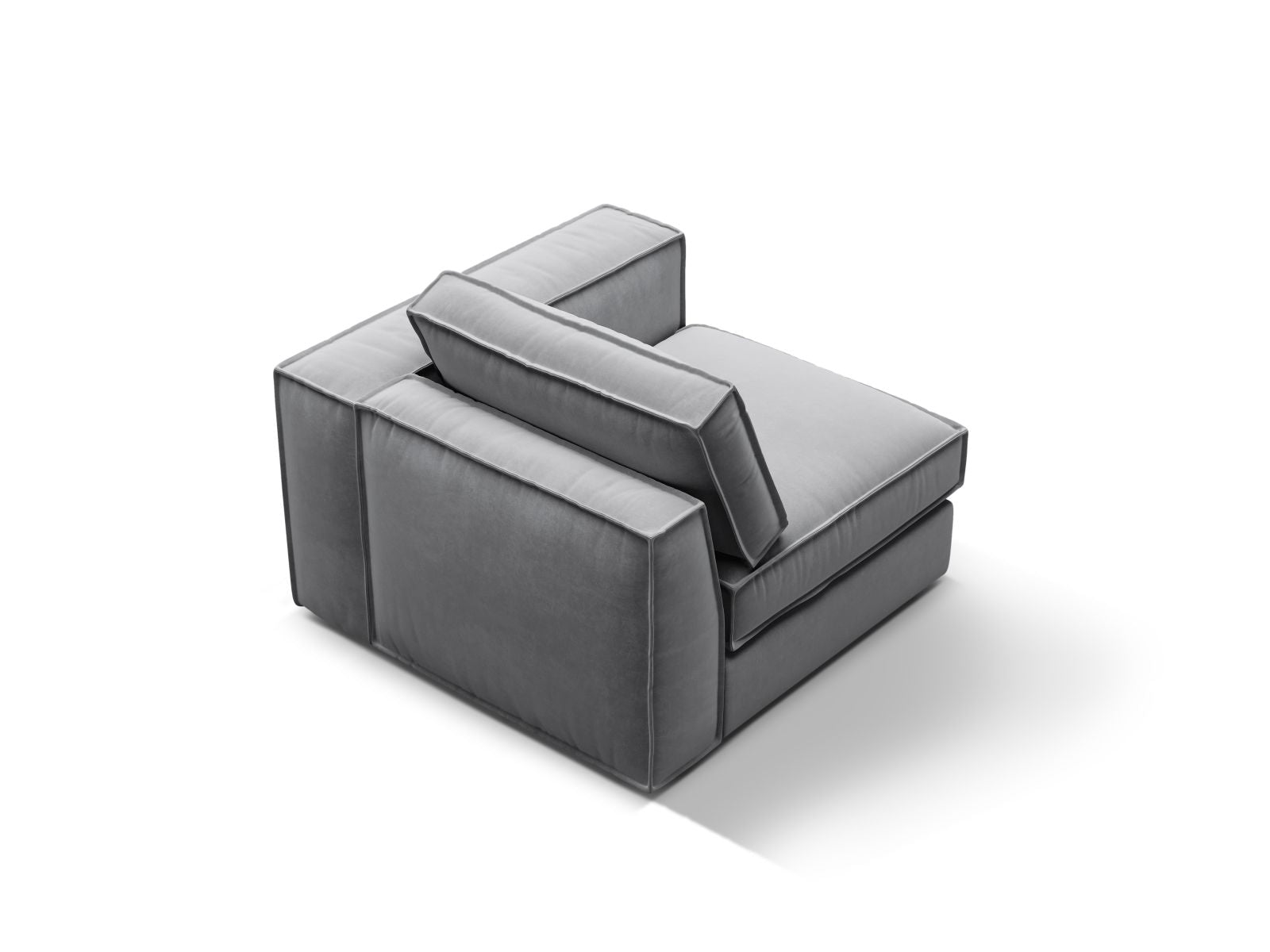 Stylisches 1-Sitzer Modul Pola in zeitgemäßem Grau, perfekt für kreative Sofa-Arrangements und moderne Einrichtungsideen.