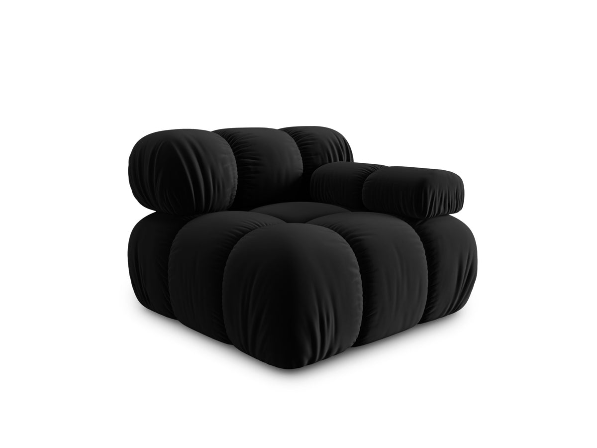 Bellis Velour Modul rechts 1 Sitzer in Black-Bluvel präsentiert im Onlineshop von KAQTU Design AG. Modulares Sofa ist von Micadoni