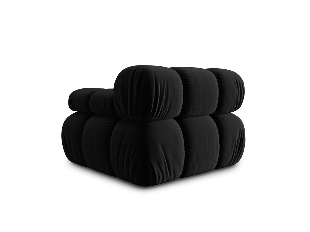 Bellis Velour Modul rechts 1 Sitzer in Black-Bluvel präsentiert im Onlineshop von KAQTU Design AG. Modulares Sofa ist von Micadoni