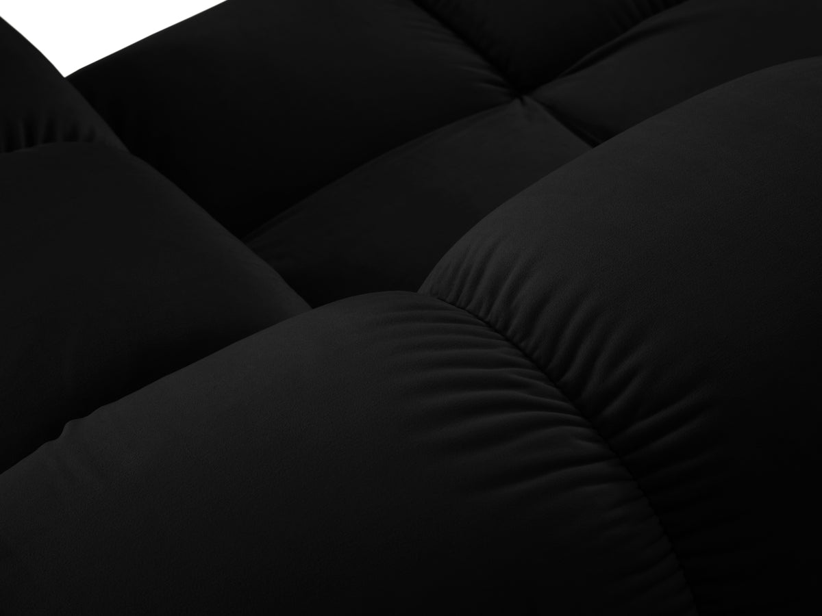 Bellis Velour Modul rechts 1 Sitzer in Black-Bluvel präsentiert im Onlineshop von KAQTU Design AG. Modulares Sofa ist von Micadoni