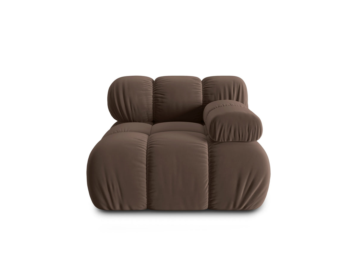 Bellis Velour Modul rechts 1 Sitzer in Dark Brown-Bluvel präsentiert im Onlineshop von KAQTU Design AG. Modulares Sofa ist von Micadoni