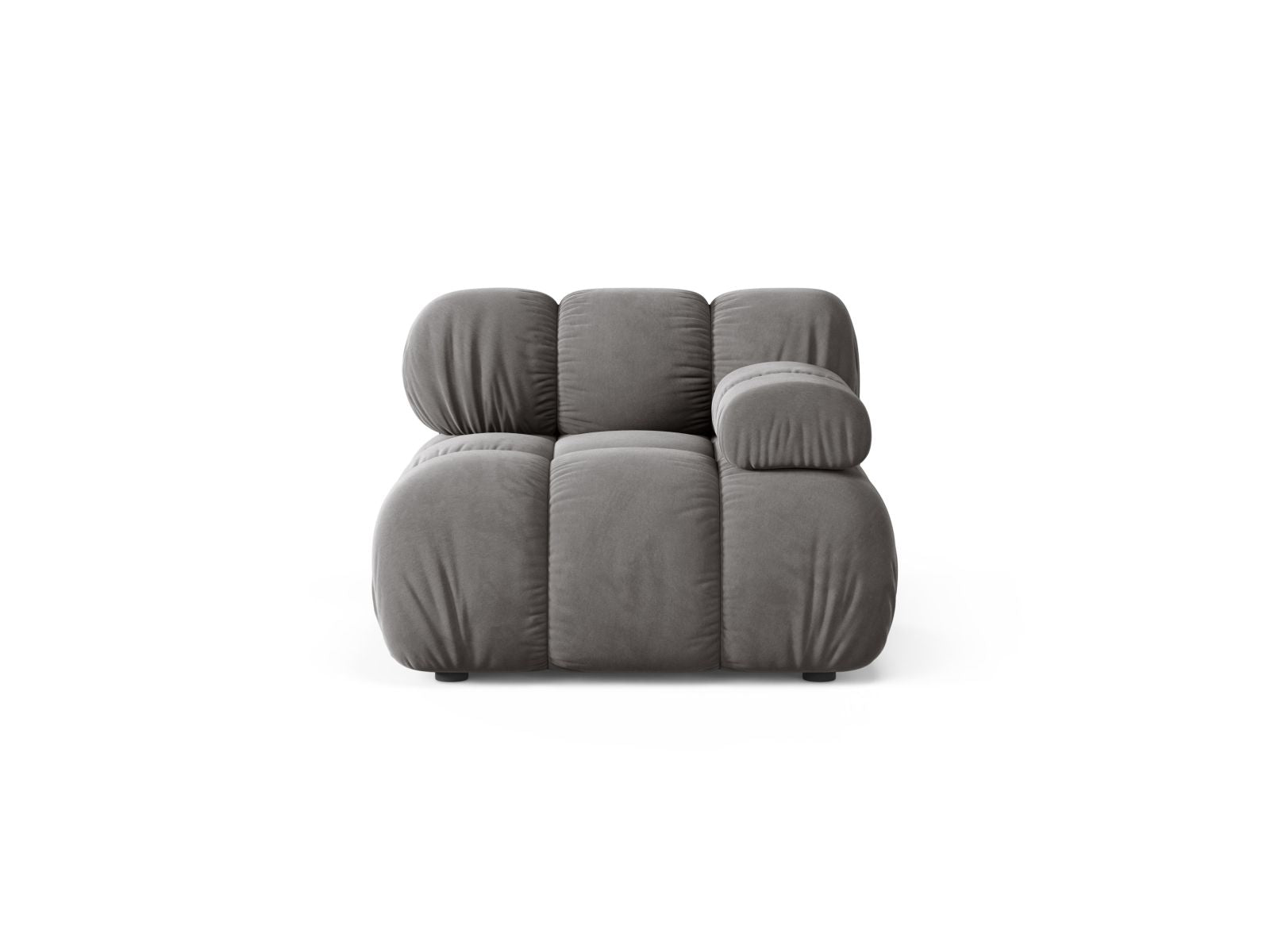 Bellis Velour Modul rechts 1 Sitzer in Light Grey-Bluvel präsentiert im Onlineshop von KAQTU Design AG. Modulares Sofa ist von Micadoni