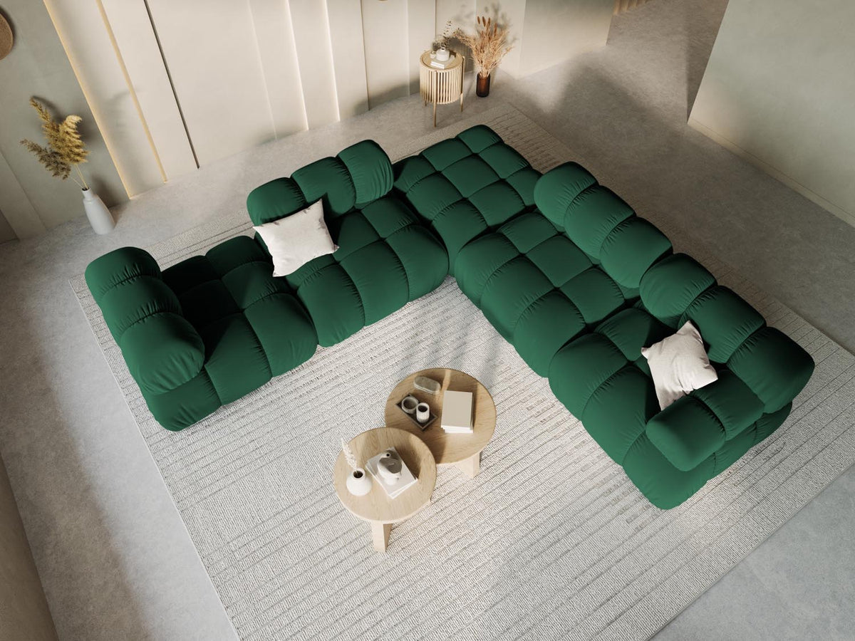 Bellis Velour Modul rechts 1 Sitzer in Bottle Green-Bluvel präsentiert im Onlineshop von KAQTU Design AG. Modulares Sofa ist von Micadoni