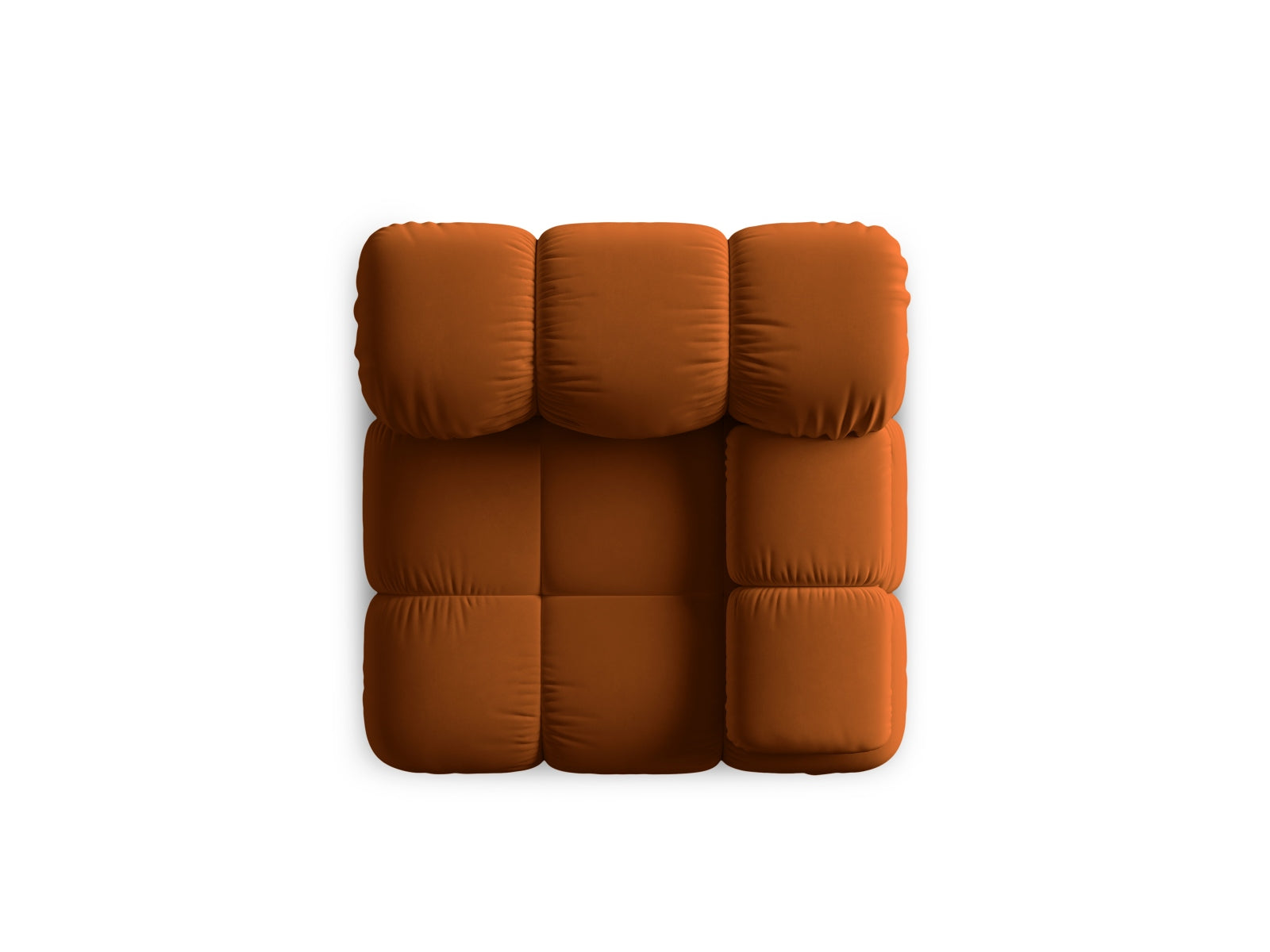 Elegantes Bellis Velour Modul rechts 1 Sitzer in warmem Terracotta, ideal für stilvolle und einladende Wohnräume.