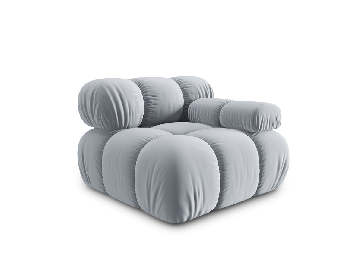 Bellis Velour Modul rechts 1 Sitzer in Light Blue-Bluvel präsentiert im Onlineshop von KAQTU Design AG. Modulares Sofa ist von Micadoni