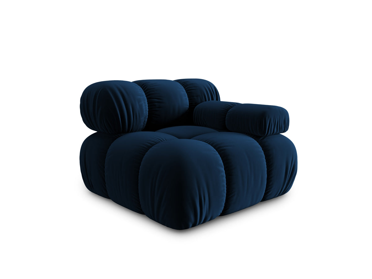 Bellis Velour Modul rechts 1 Sitzer in Royal Blue-Bluvel präsentiert im Onlineshop von KAQTU Design AG. Modulares Sofa ist von Micadoni