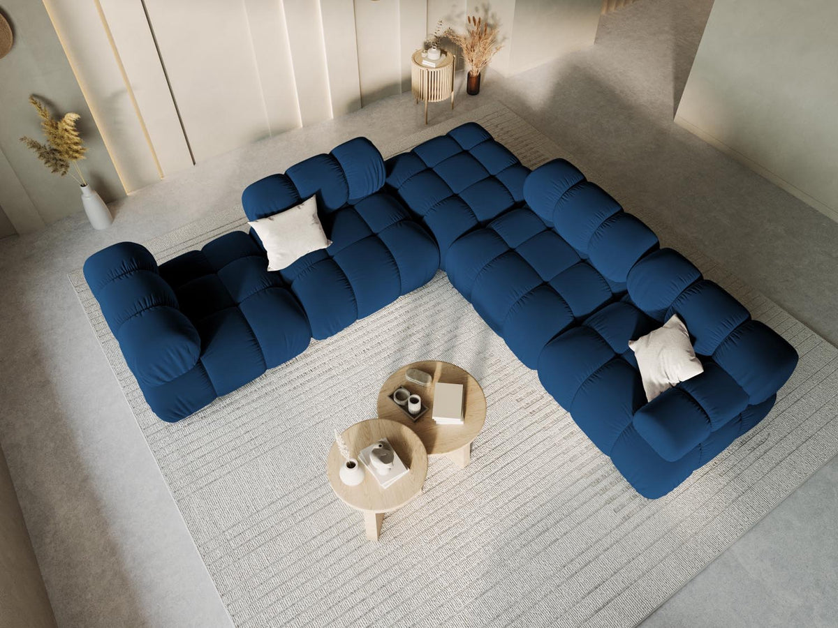 Bellis Velour Modul rechts 1 Sitzer in Royal Blue-Bluvel präsentiert im Onlineshop von KAQTU Design AG. Modulares Sofa ist von Micadoni