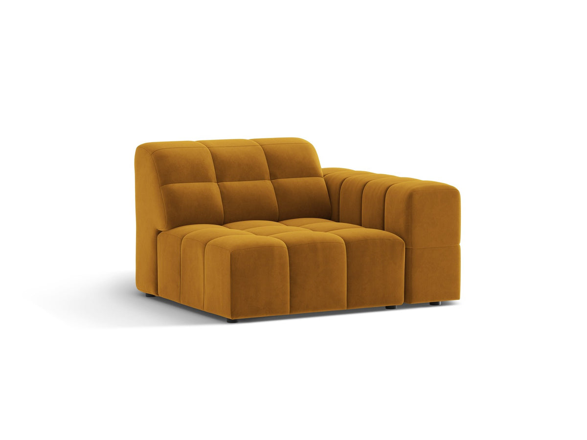 Modulares Sofa Jennifer von Micadoni in leichtem Beige mit Eden-Stoff, schwarzen Kunststoffbeinen und rechter Ausrichtung.