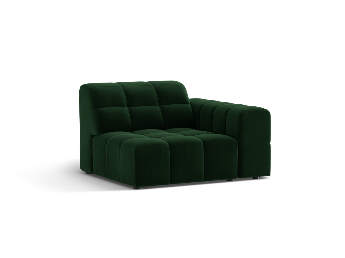 Modulares Sofa Jennifer von Micadoni in leichtem Beige mit Eden-Stoff, schwarzen Kunststoffbeinen und rechter Ausrichtung.