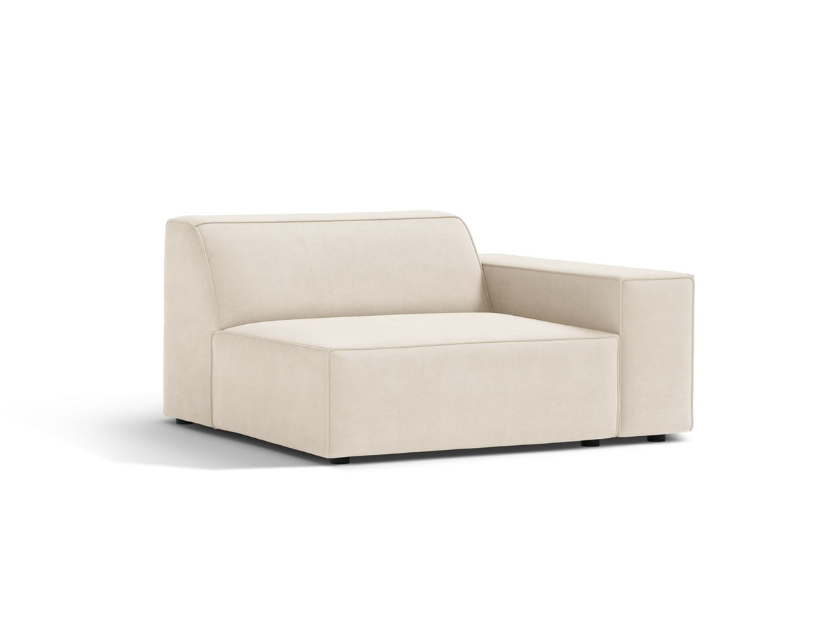 1-Sitzer Modul Rechts Jodie in Light Beige-Bluvel präsentiert im Onlineshop von KAQTU Design AG. Modulares Sofa ist von Micadoni